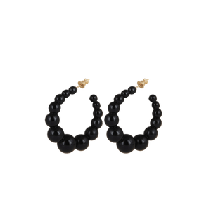 Gas Earrings Black Gas Andy Acetate Hoop Earrings