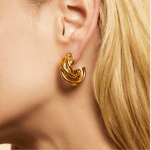 Gas Earrings Gas Atik Gold Hoop Earrings