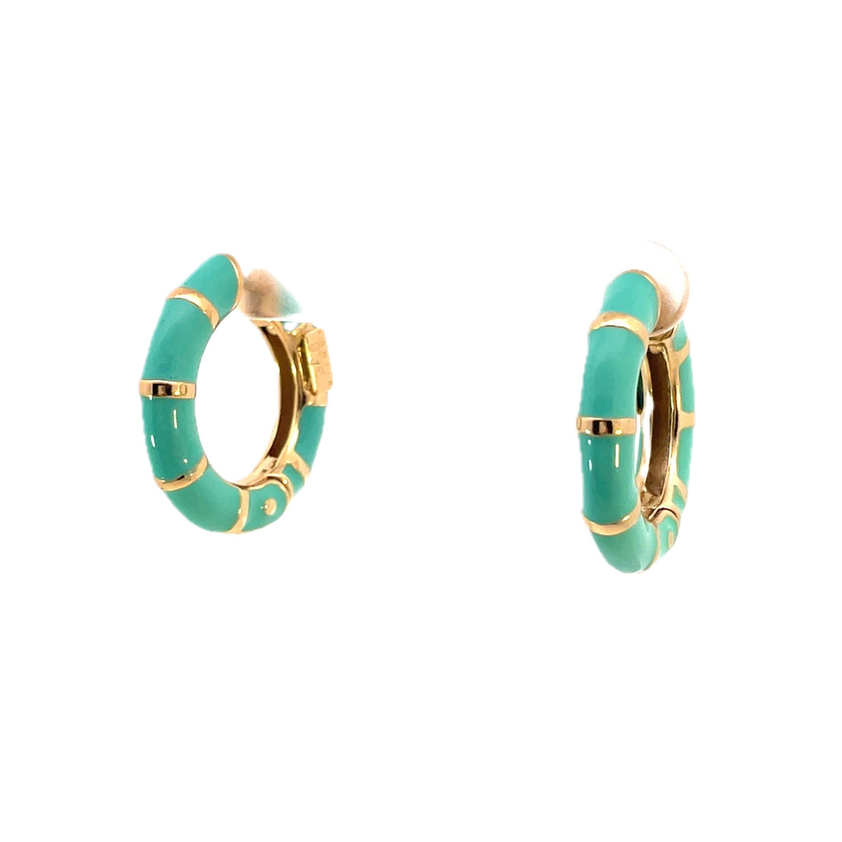 Gas Earrings Gas Bijoux Bambou enamel hoop earrings