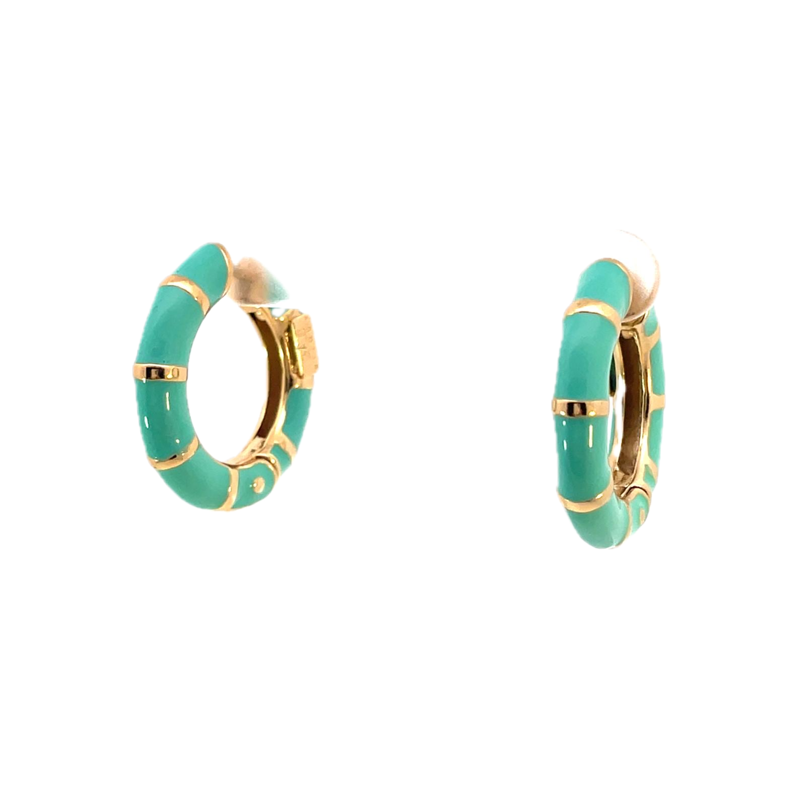 Gas Earrings Gas Bijoux Bambou enamel hoop earrings