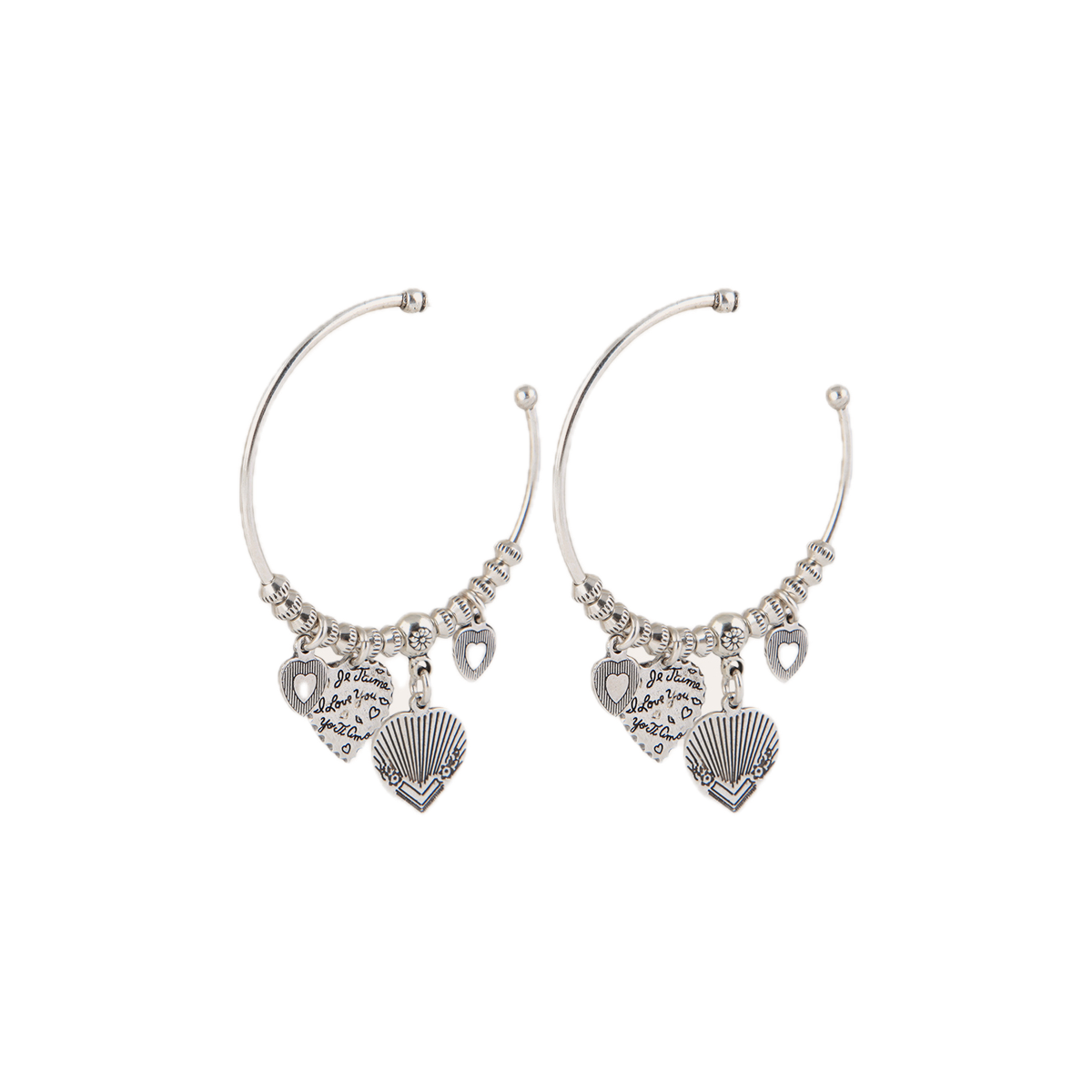 Gas Earrings Gas Bijoux I Love You Mini Earrings Silver