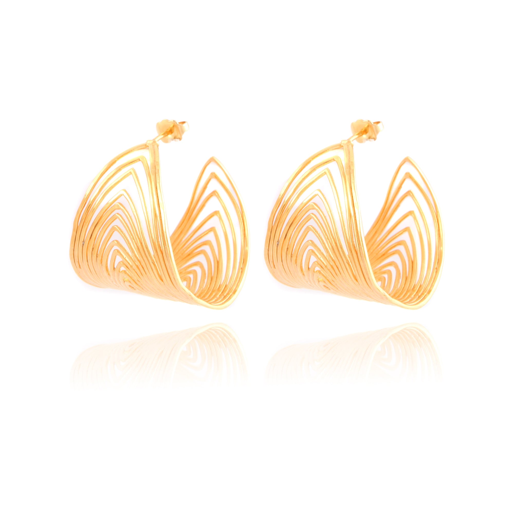 Gas Earrings Gas Gold Wave Hoop Earrings