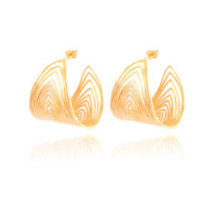 Gas Earrings Gas Gold Wave Hoop Earrings