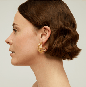 Gas Earrings Gas Gold Wave Hoop Earrings