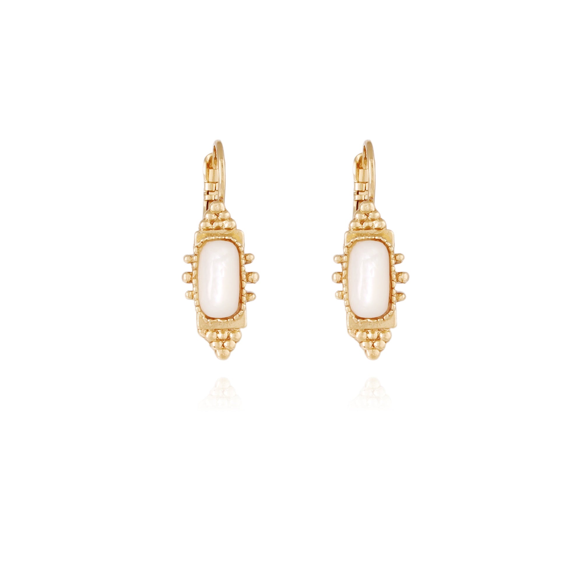 Gas Earrings Gas Serti Talisman Pearl Drop Earrings