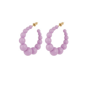 Gas Earrings Mauve Gas Andy Acetate Hoop Earrings