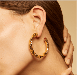 Gas Earrings Moki Cabochon Hoop Earrings