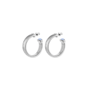 Gas Earrings Silver Gas Antigone Cabochon Hoop Earrings