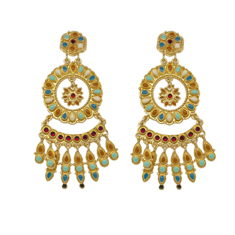Gas Earrings Yellow Gold / Aqua Livia Enamel Earrings