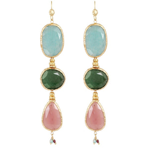 Gas Earrings Yellow Gold / Bleu Gas Bijoux Silene Earrings