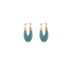 Gas Earrings Yellow Gold / Blue Gas Ecume Earrings