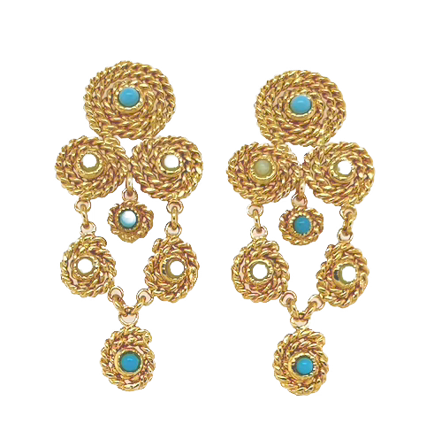 Gas Earrings Yellow Gold / Blue / Small Gas Mistral Earrings