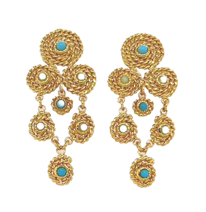 Gas Earrings Yellow Gold / Blue / Small Gas Mistral Earrings