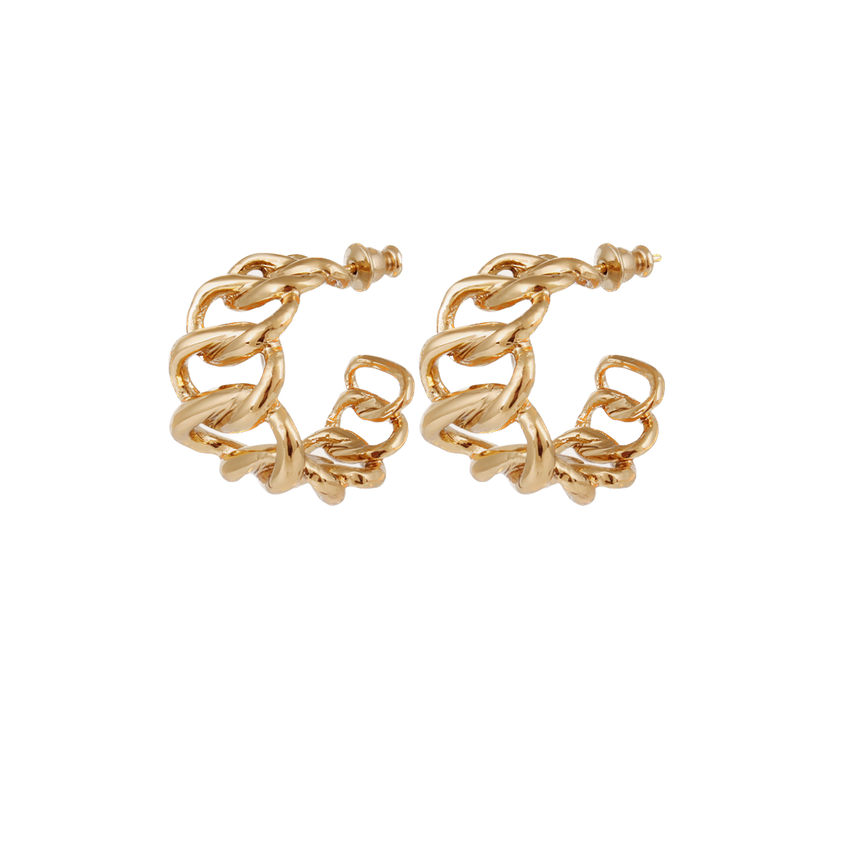 Gas Earrings Yellow Gold Gas Bronx Hoop Earrings