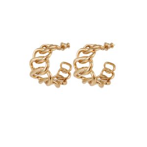 Gas Earrings Yellow Gold Gas Bronx Hoop Earrings