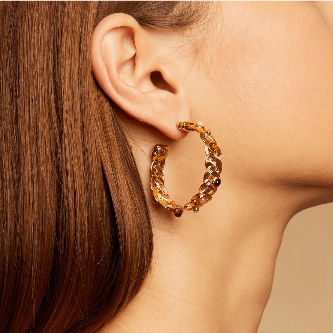 Gas Earrings Yellow Gold Gas Cesaria hoop Earrings