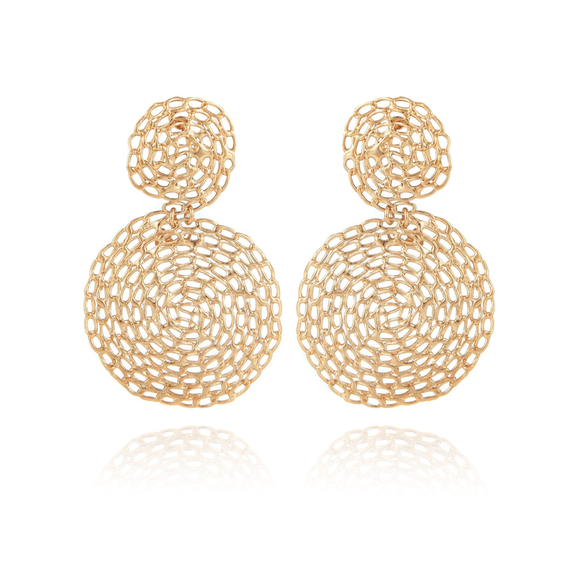 Gas Earrings Yellow Gold Gas Onde Gourmette Earrings