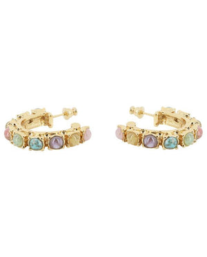 Gas Earrings Yellow Gold Gas Parelie Hoop Earrings