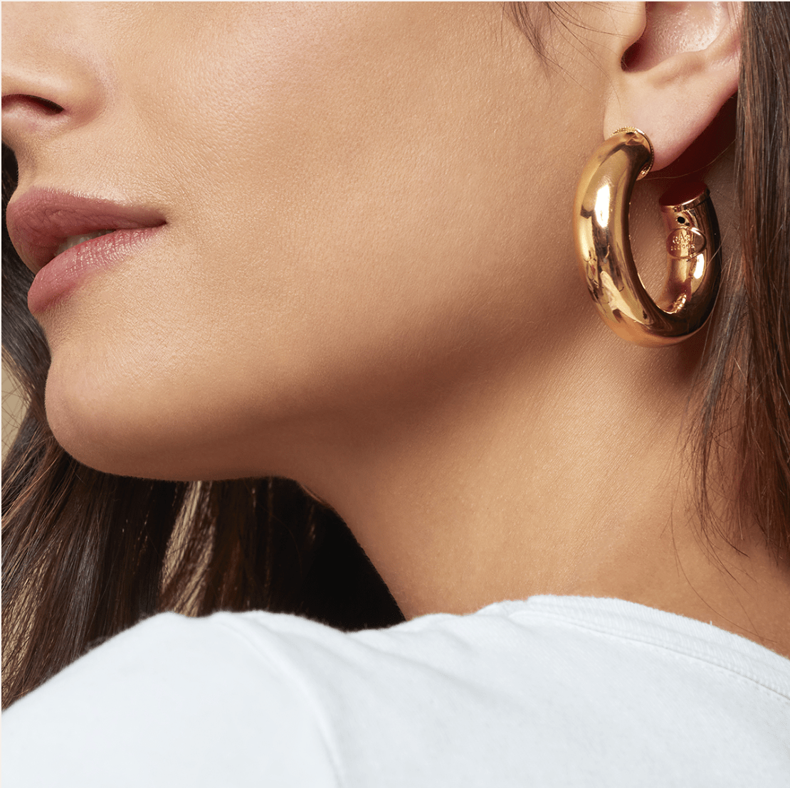 Gas Earrings Yellow Gold Gas Turner Hoop Earrings