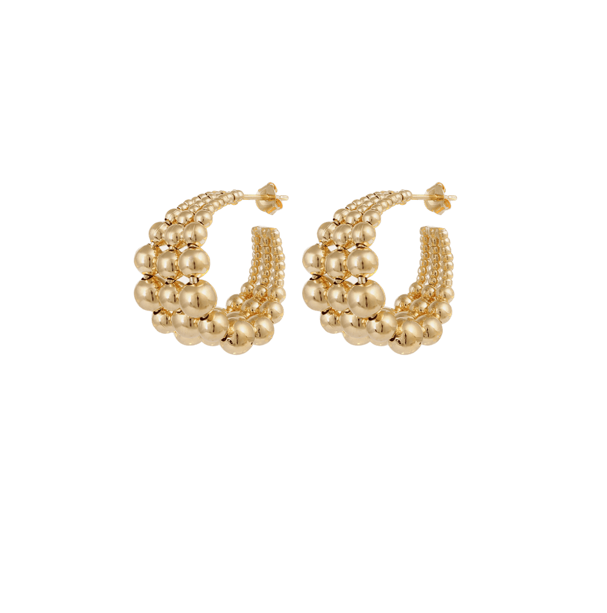 Gas Earrings Yellow Gold Multiperla Hoop Earrings