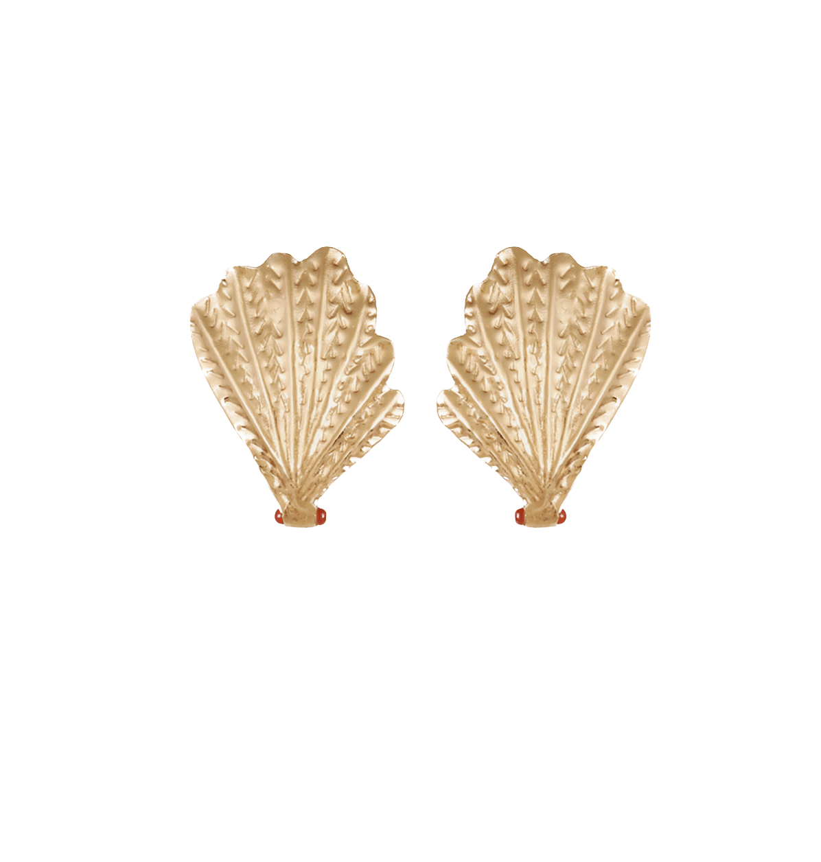 Gas Earrings Yellow Gold Shell Clip On Earrings