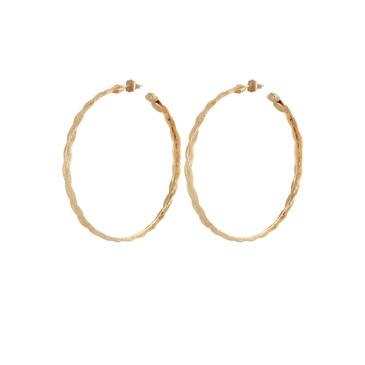 Gas Earrings Yellow Gold / Small Gas Tresse Hoop Earrings