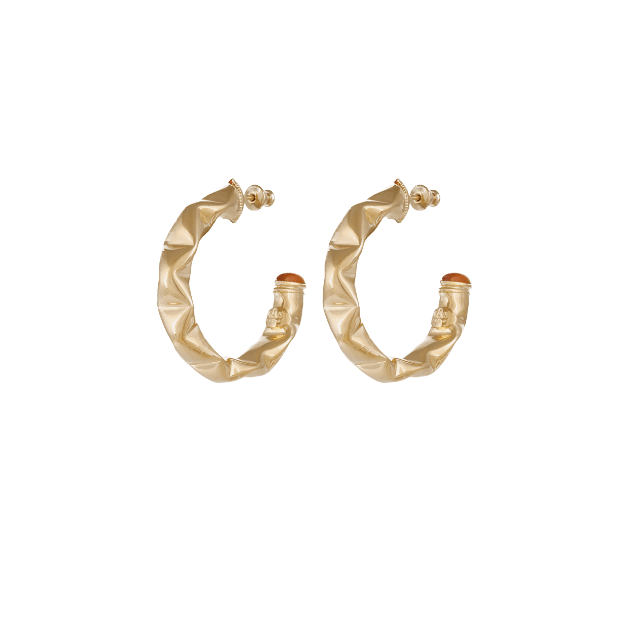 Gas Earrings Yellow Gold / Small Moki Cabochon Hoop Earrings