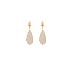 Gas Earrings Yellow Gold / Small / White Gas Serti Goutte Earrings