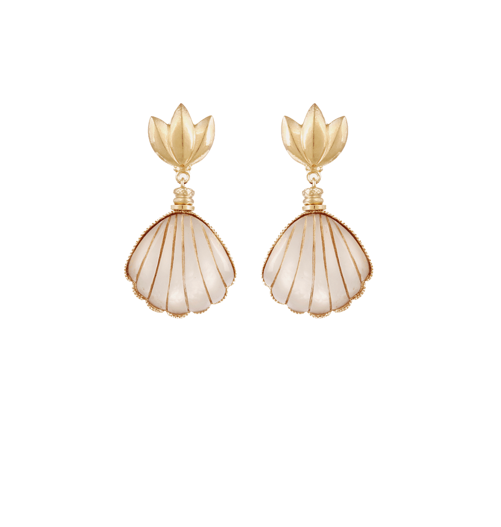 Gas Earrings Yellow Gold / Turquoise Sanibel Shell Earrings