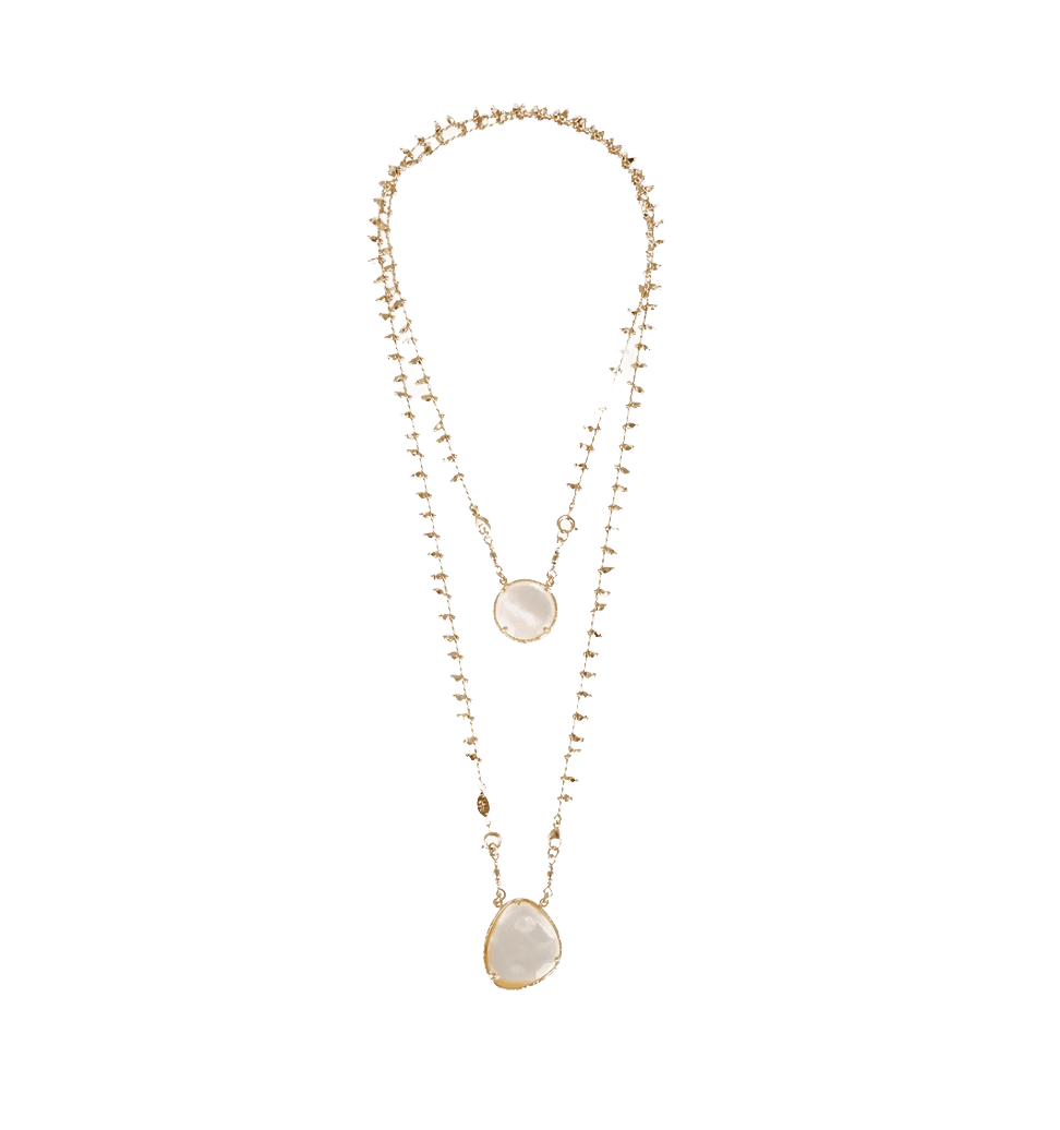 Gas Necklaces Yellow Gold Scapulaire Serti Necklace