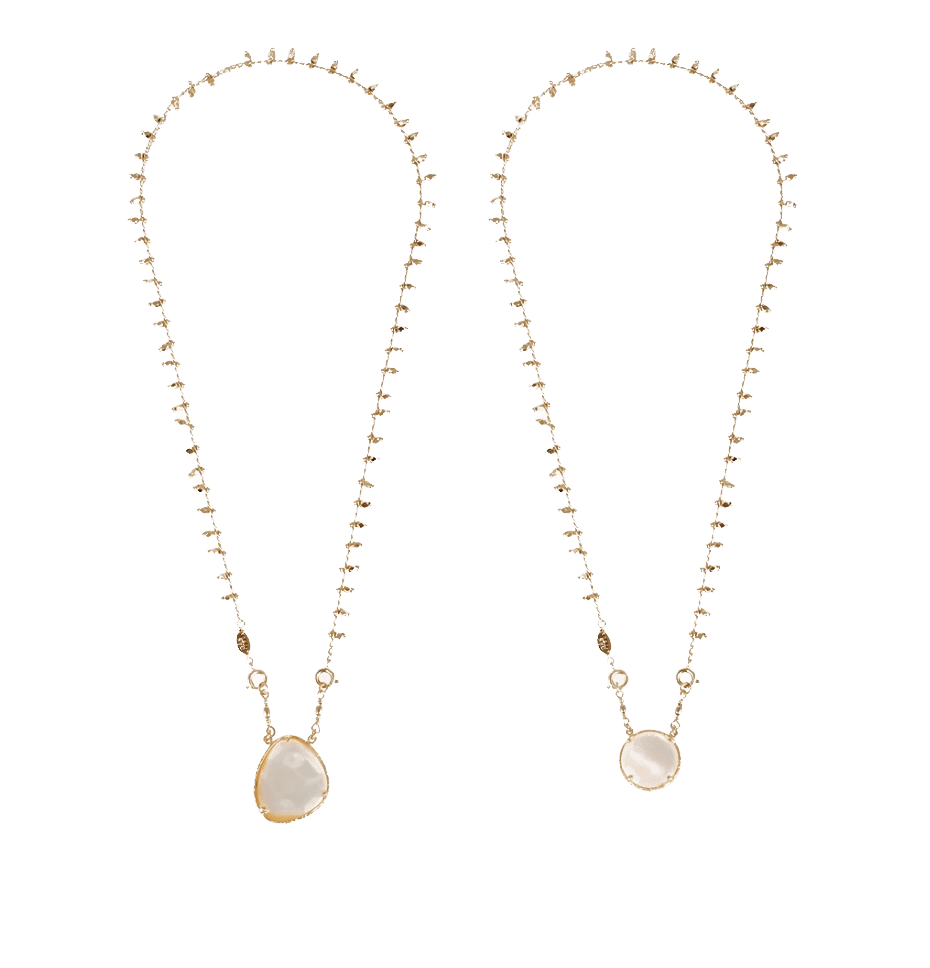 Gas Necklaces Yellow Gold Scapulaire Serti Necklace