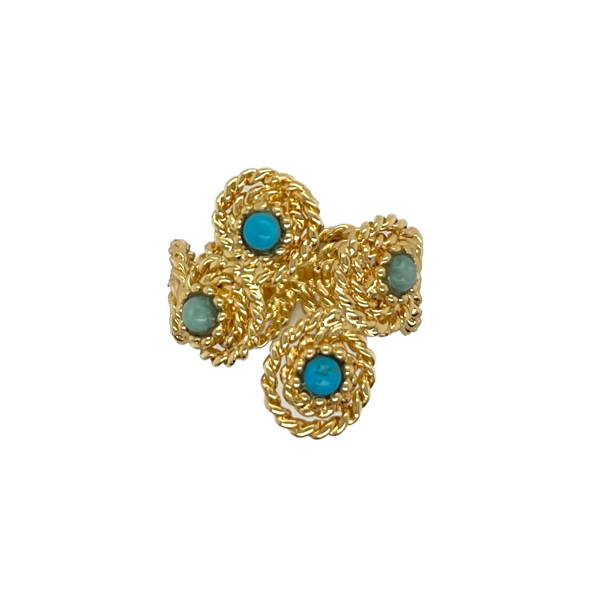Gas Rings Yellow Gold / Aqua Mistral Liane Ring