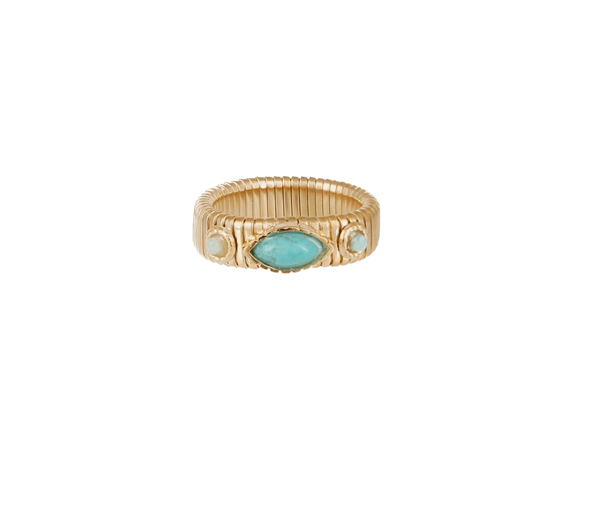 Gas Rings Yellow Gold / Aqua Strada Ring