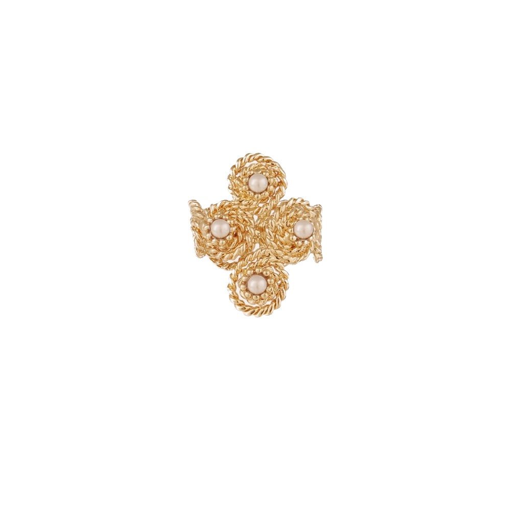 Gas Rings Yellow Gold / Aqua Mistral Liane Ring