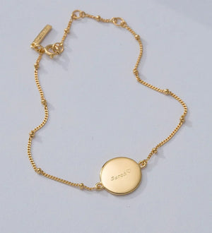 Kirstin Ash Bracelets Kirstin Ash Engravable Disc Bracelet – 18K Gold Vermeil