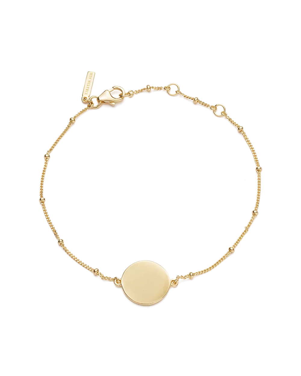Kirstin Ash Bracelets Kirstin Ash Engravable Disc Bracelet – 18K Gold Vermeil