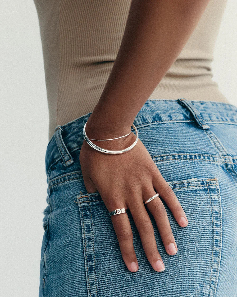 Kirstin Ash Bracelets Kirstin Ash Symphony Bangle – Sterling Silver & 18K Gold Plated
