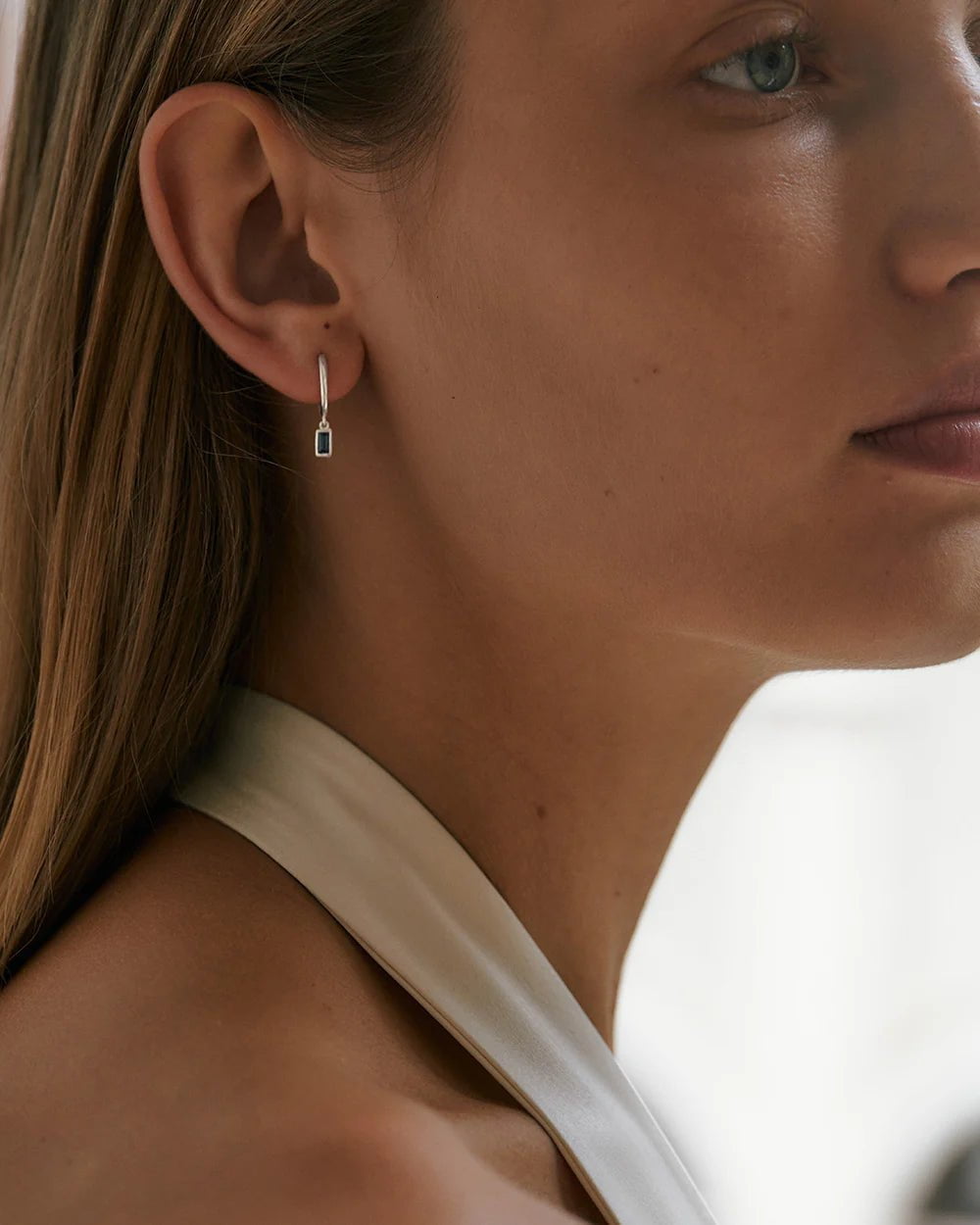 Kirstin Ash Earrings Yellow Gold Centra Drop Hoops Earrings
