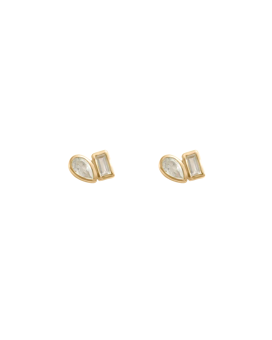 Kirstin Ash Earrings Gold Kirstin Ash Place White Topaz Stud Earrings – Silver & 18K Gold Plated