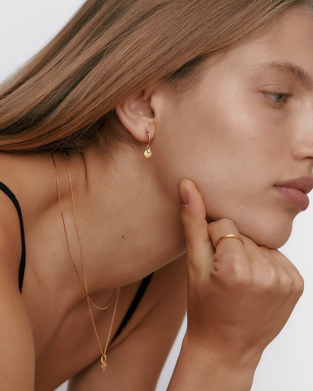 Kirstin Ash Earrings Yellow Gold Honour Hoops