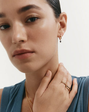 Kirstin Ash Earrings Kirstin Ash Ink Drop Hoop Earrings – Silver & 18K Gold Plated