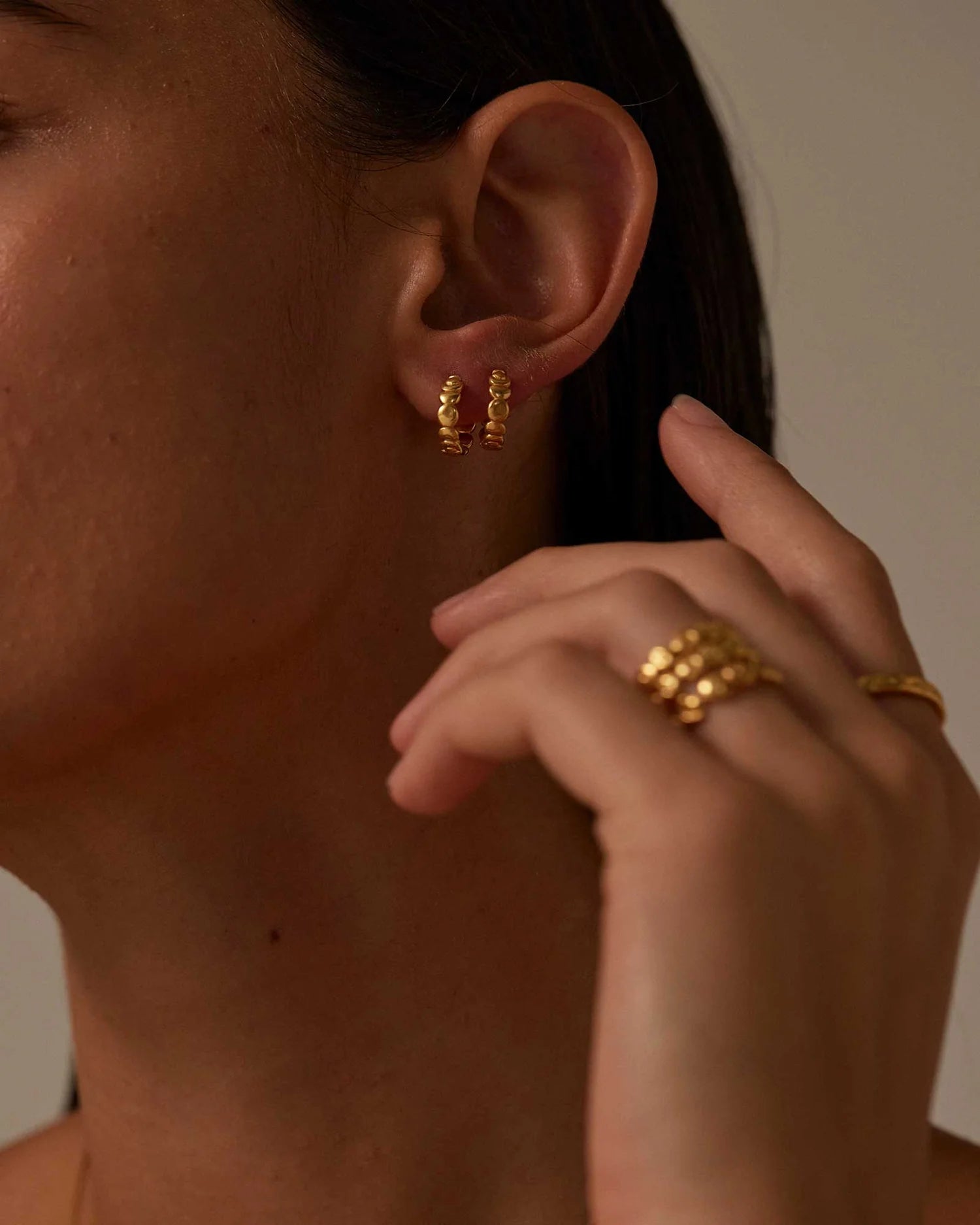 Kirstin Ash Earrings Yellow Gold Kistine Ash Alchemise Hoops Earrings