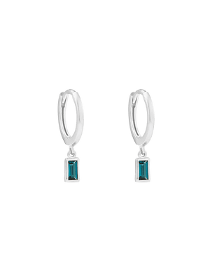 Kirstin Ash Earrings Silver Centra Drop Hoops Earrings