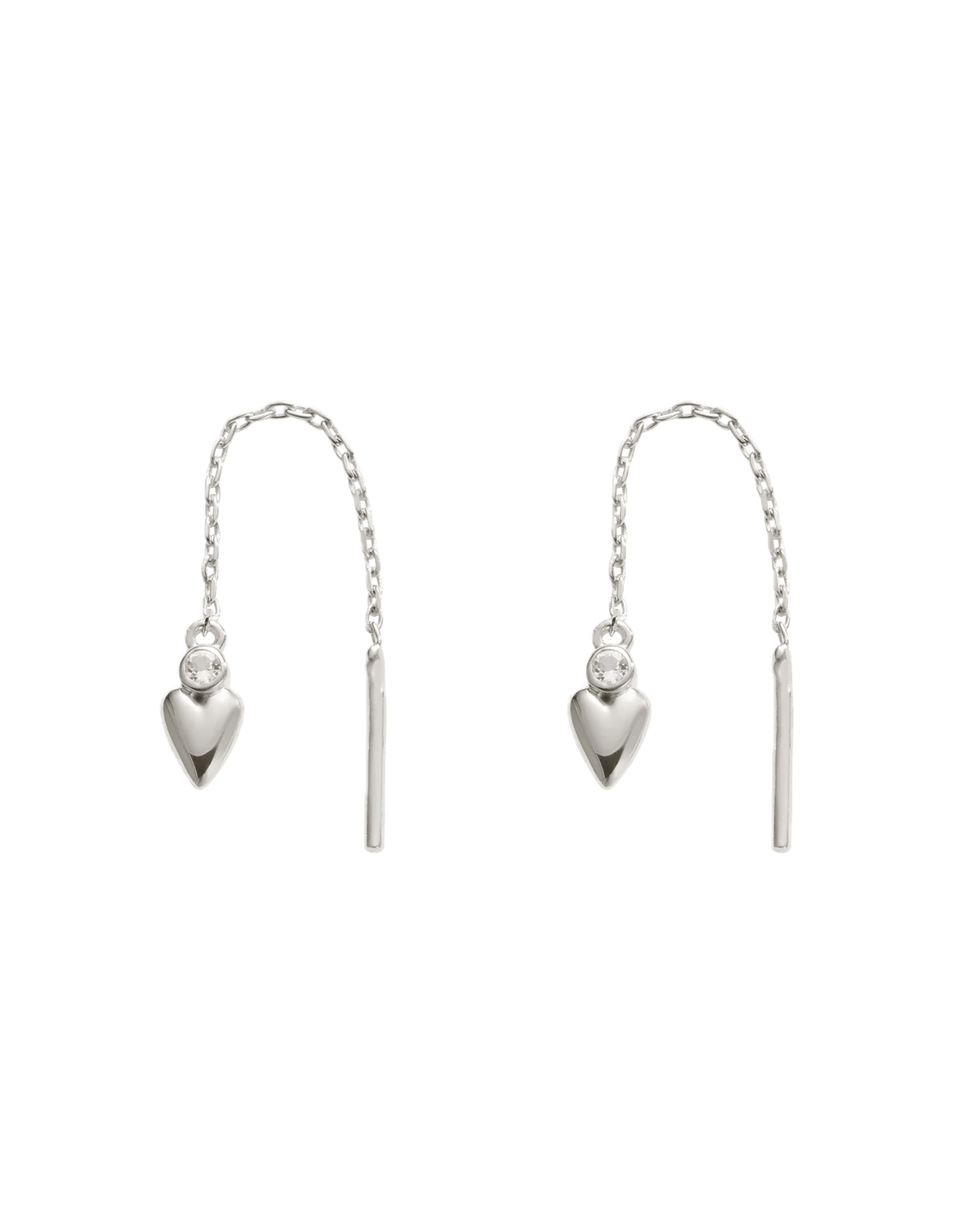 Kirstin Ash Earrings Silver Kirstin Ash Abode Heart Threader