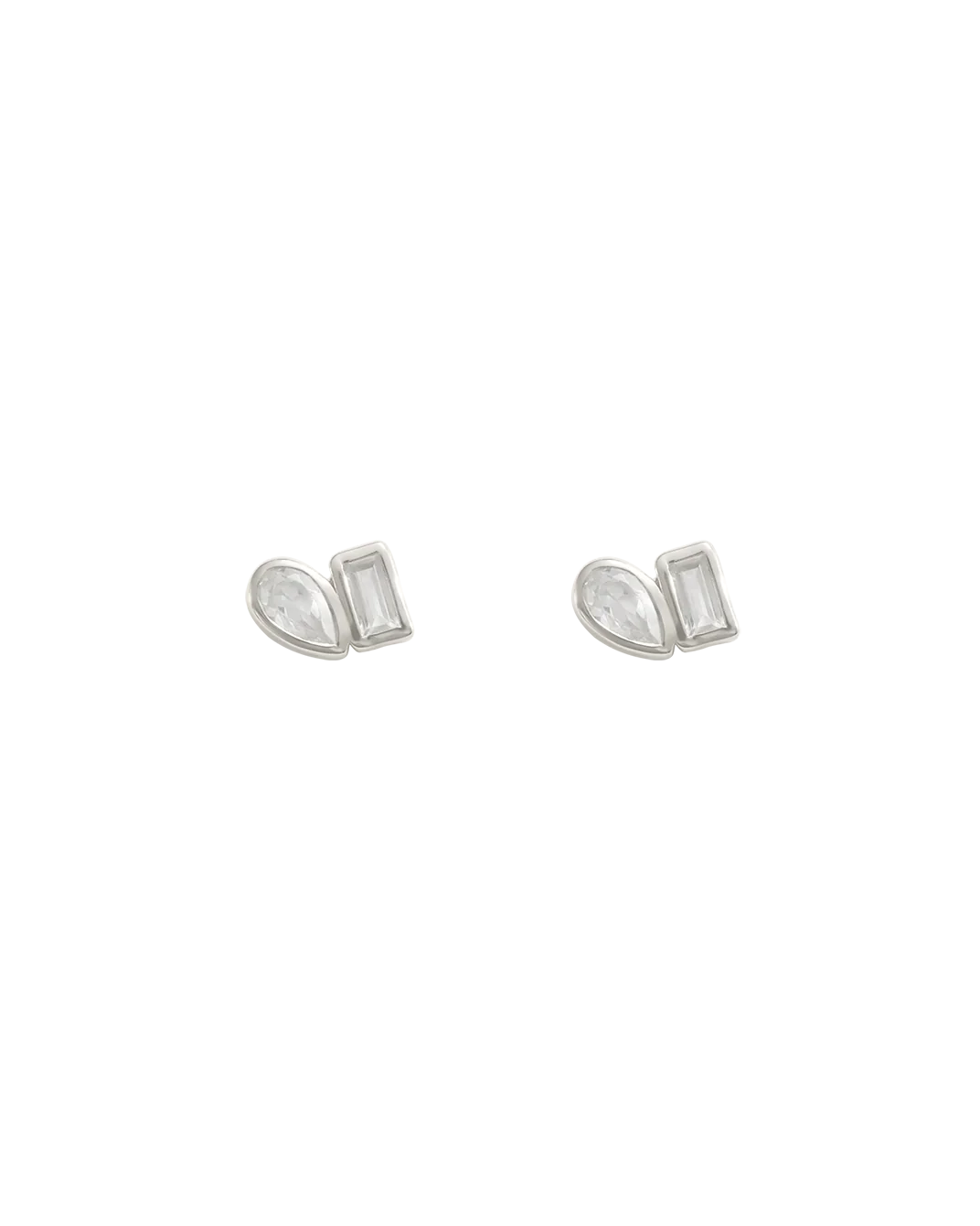 Kirstin Ash Earrings Silver Kirstin Ash Place White Topaz Stud Earrings – Silver & 18K Gold Plated