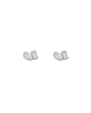 Kirstin Ash Earrings Silver Kirstin Ash Place White Topaz Stud Earrings – Silver & 18K Gold Plated
