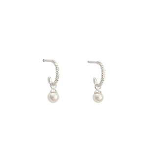 Kirstin Ash Earrings Silver Kirstin Ash Tiny pearl hoops