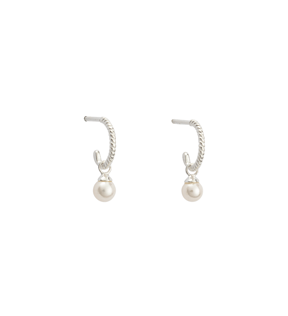 Kirstin Ash Earrings Silver Kirstin Ash Tiny pearl hoops