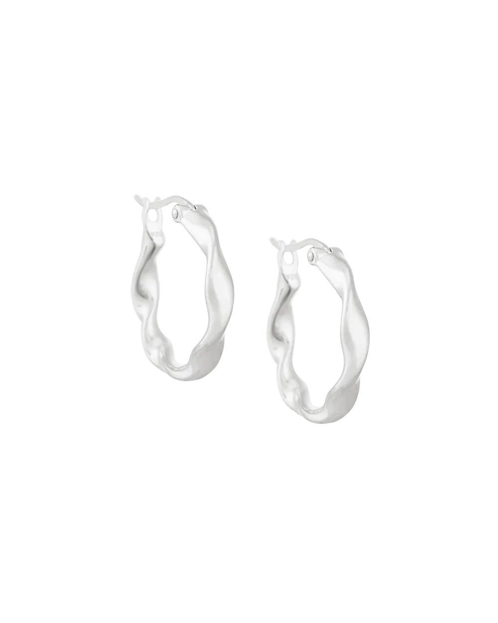 Kirstin Ash Earrings Silver Kirstin Ash Wave Hoops – Gold Plated & Silver