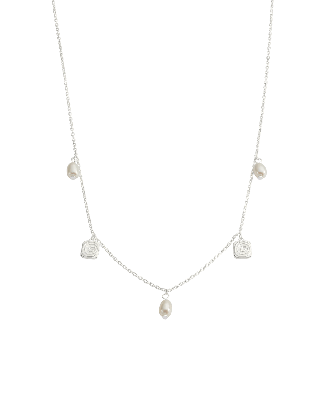 Kirstin Ash Earrings Silver Velvet Swirl Necklace